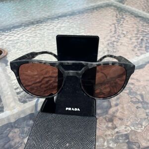 Prada Tortoise Grey Acetate Sunglasses